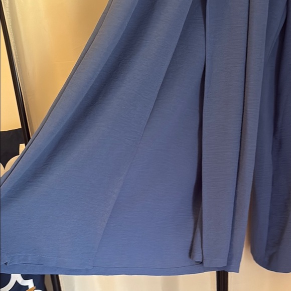 Simplee Blue Wide Leg Pants with High Waist - Picture 3 of 5